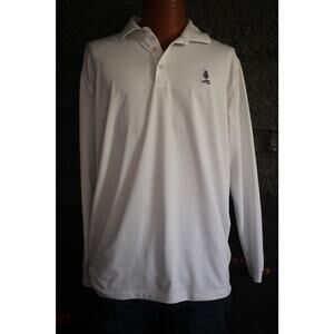 Peter Millar Long Sleeve Polo Shirt Men’s L White Stretch Performance Golf 1988